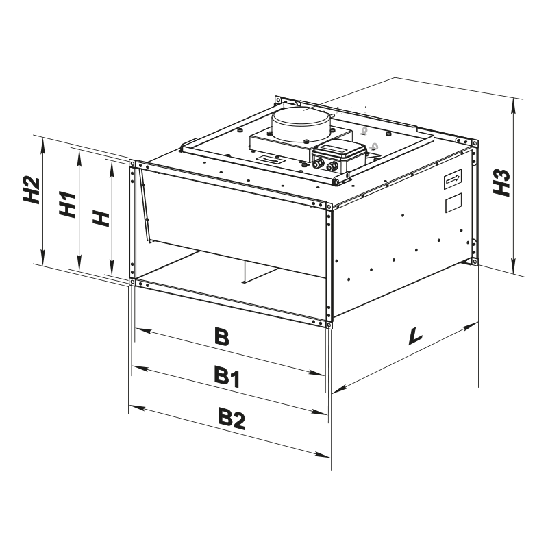 Blauberg Box EC 60x35-3 max  - Dimensions