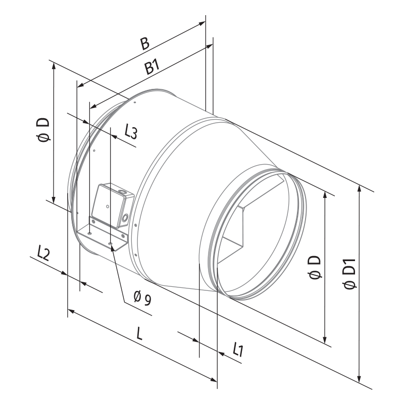 Blauberg Centro-M 450 - Dimensions