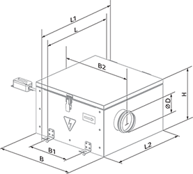 Blauberg ISO-RF EC 125 - Dimensions