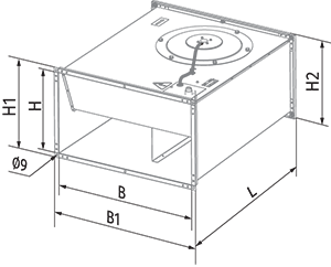 Blauberg Box 60x35 4E max - Dimensions