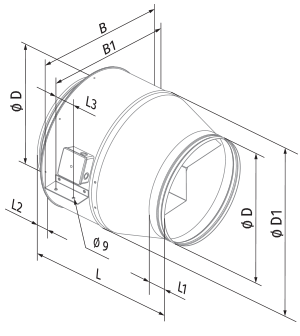 Blauberg Centro-M EC 400 - Dimensions